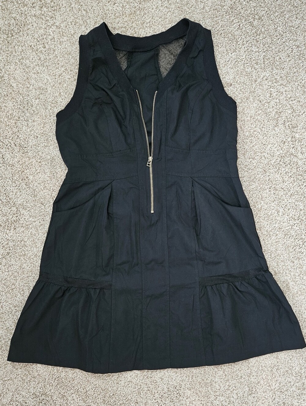 Black Sleeveless Zip-Front Women’s Dress